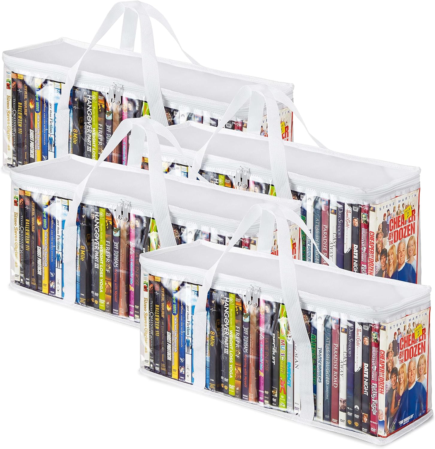 DVD Storage Bags Plastic Media Organizer Holders 4 Pack