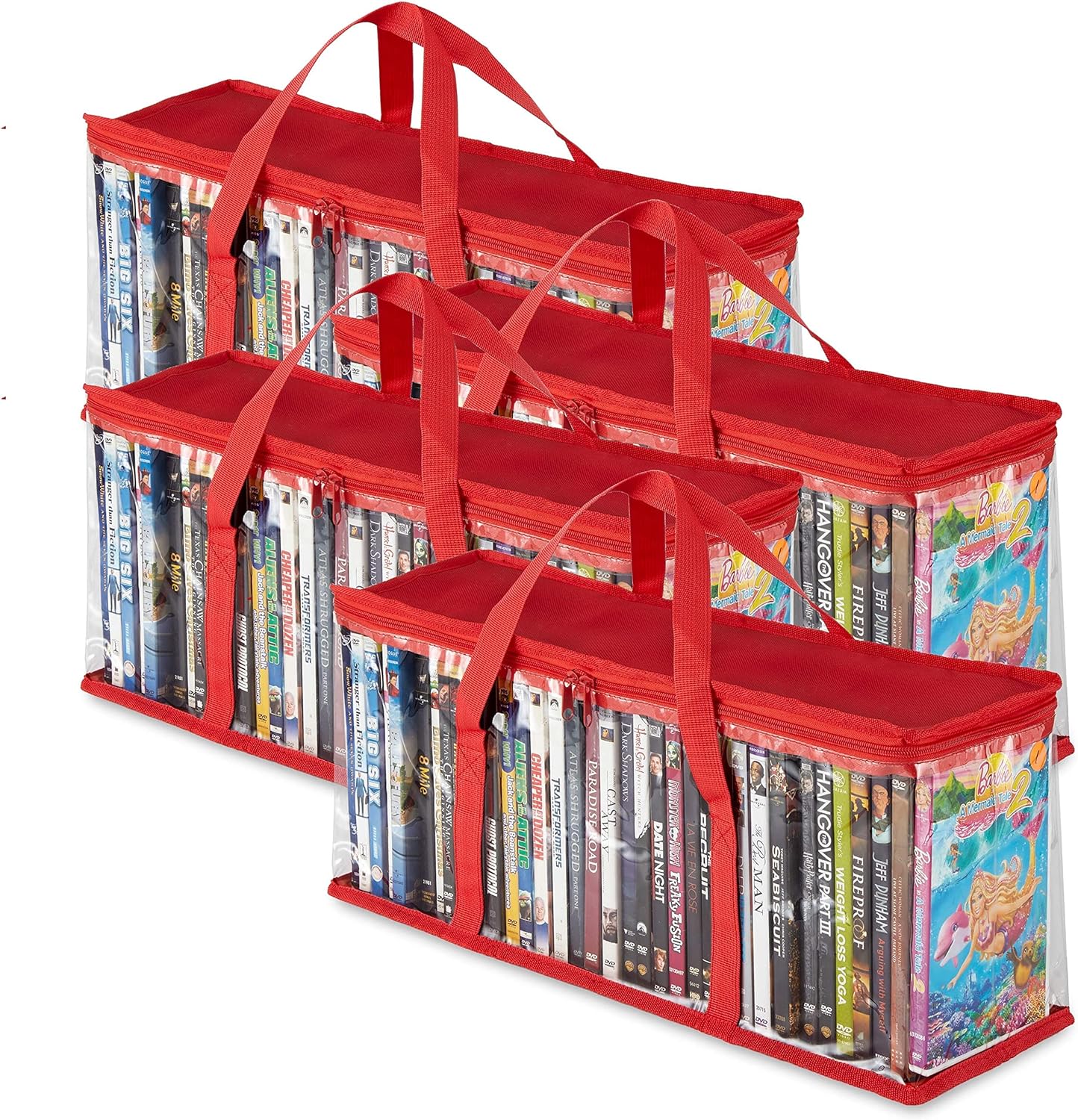 DVD Storage Bags Plastic Media Organizer Holders 4 Pack