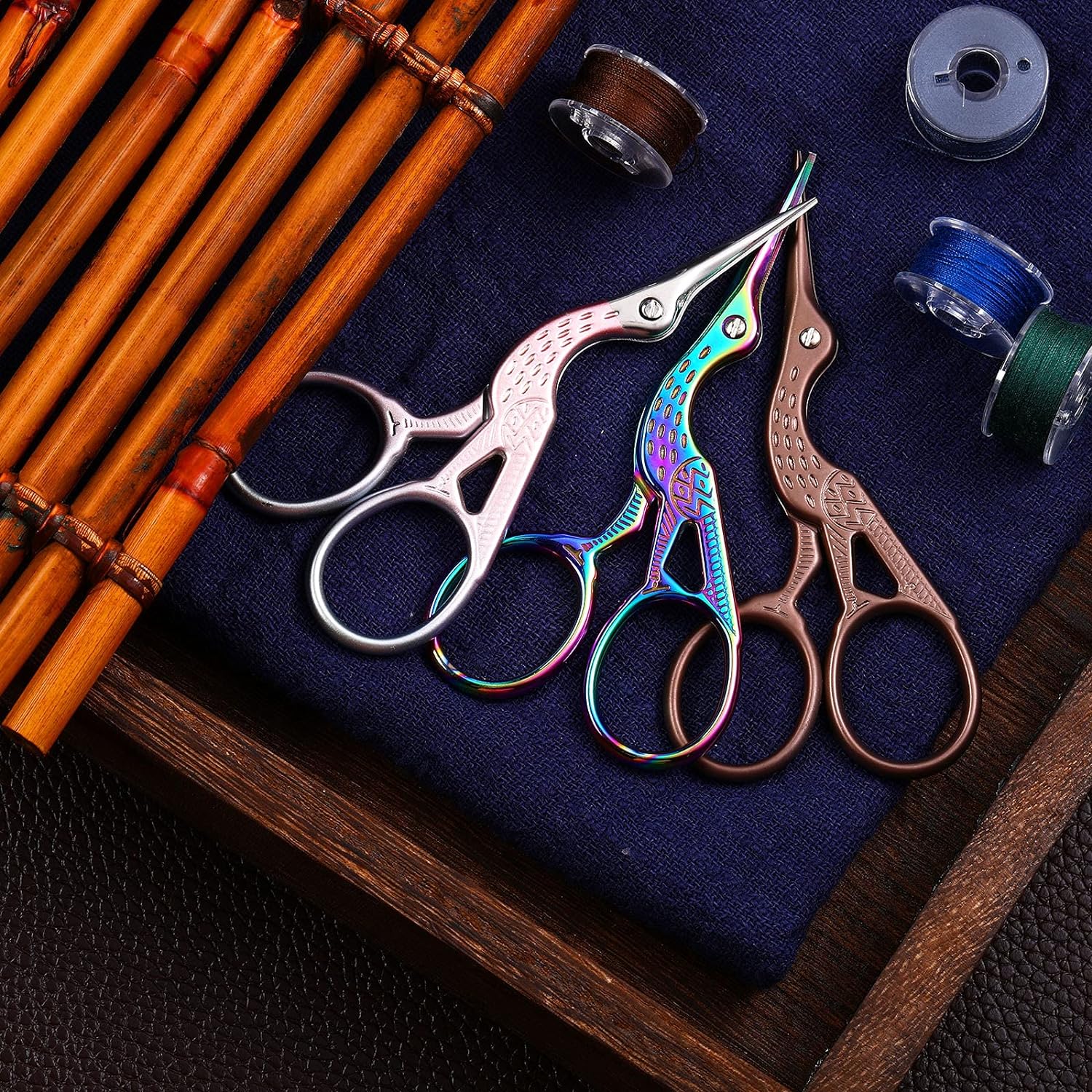 6 Colors Small Craft Embroidery Scissors Stork Stainless Steel