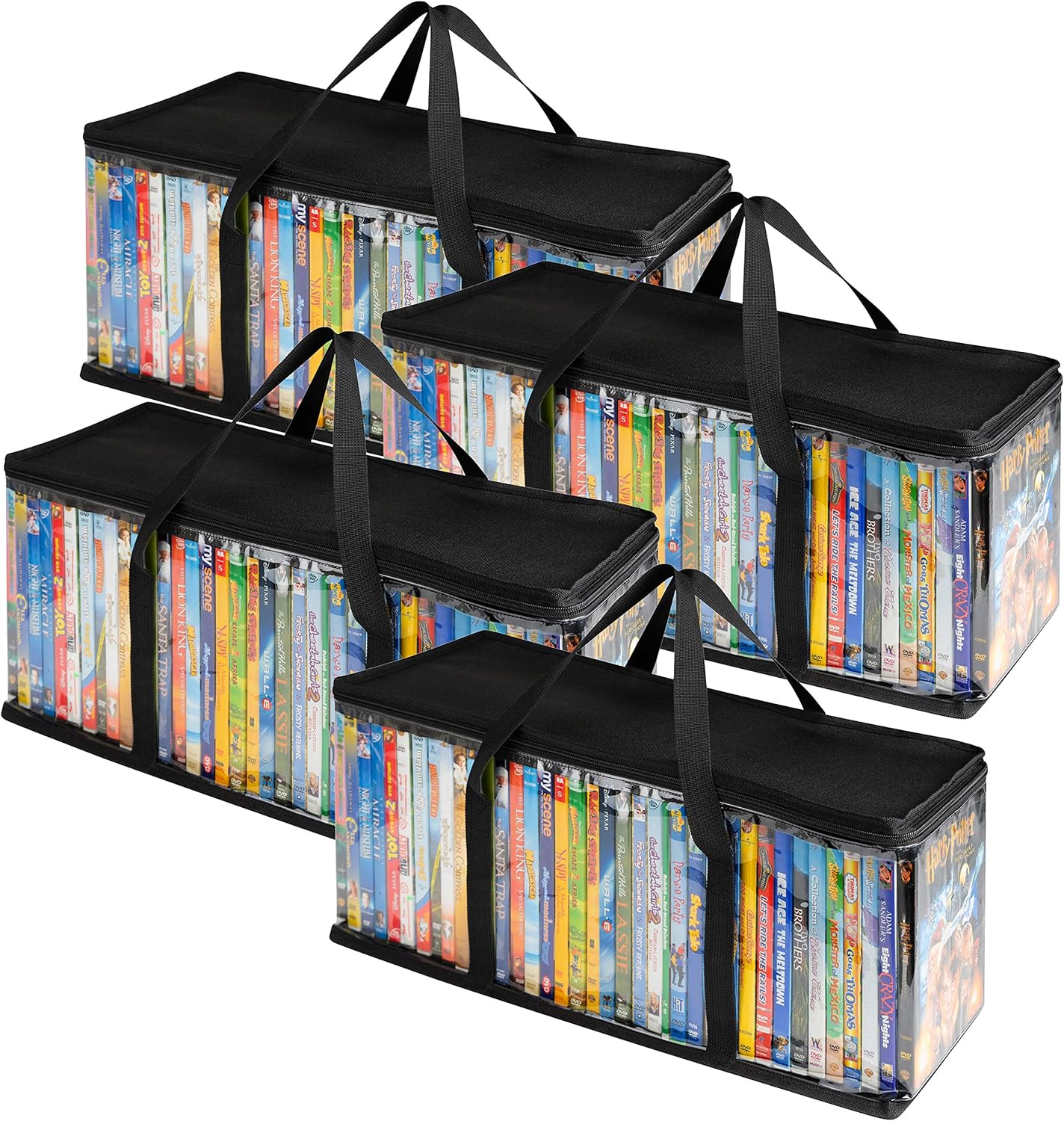 DVD Storage Bags Plastic Media Organizer Holders 4 Pack