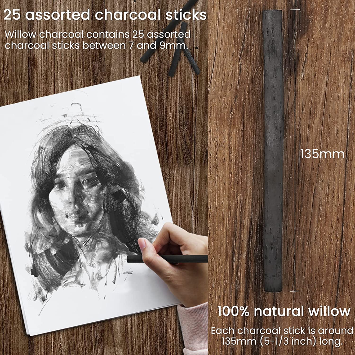 Maries Artists' Drawing Willow Charcoal,25PCS