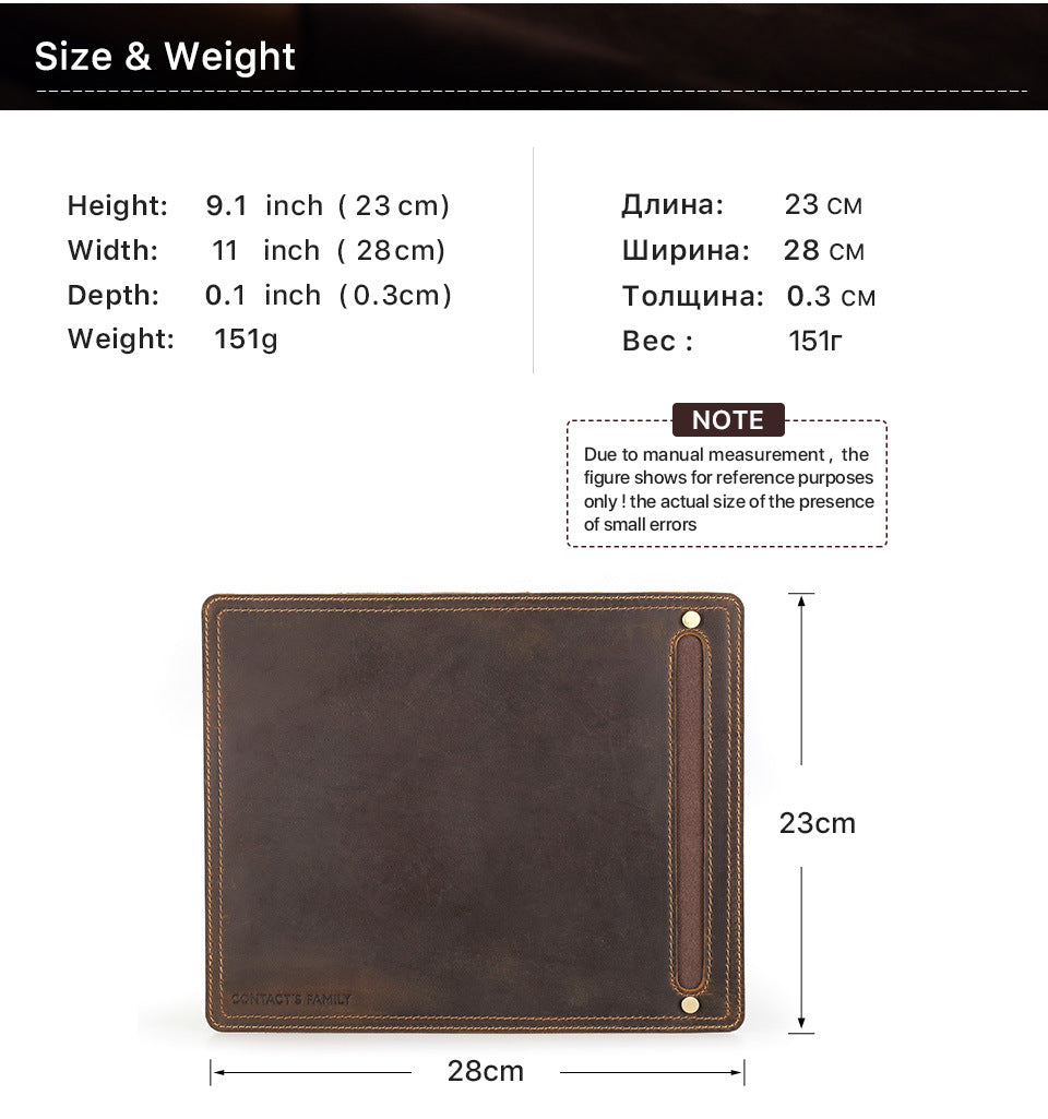 Leather Mouse Pad for Home or Office Desktop 28x23cm