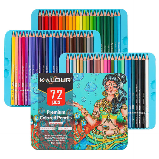 Kalour 132 Colored Pencils Zipper-Case Set Soft Core Colored Leads