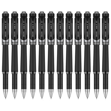 DELI S21 Black Gel Pen 0.7mm Medium Point,12 Pack