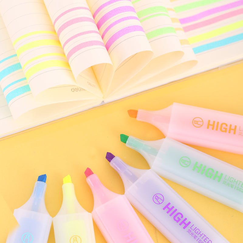 DELI Art Highlighter Pens Jelly Color Chisel Tip 10 Pack