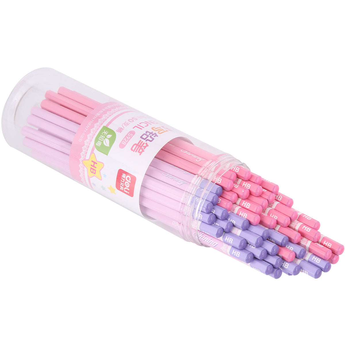 DELI HB Pencil 50 Pack Blue Pink Wooden Writing Pencils for School Office