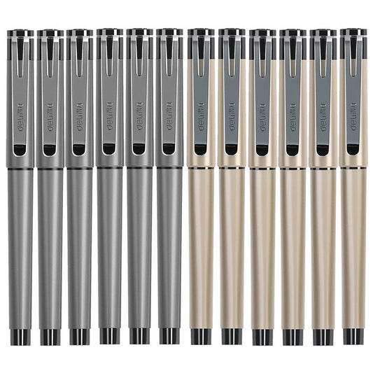 DELI S96 Gel Pen,Black Ink,Fine Point 0.7mm,12 Pack,Writing Smooth