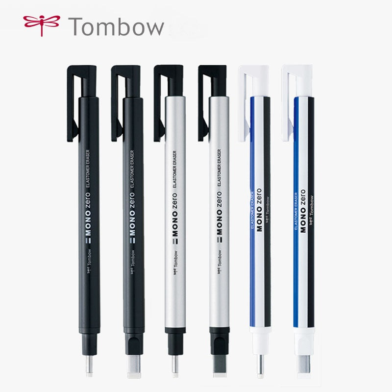 Tombow Mono Zero Pen-Style Eraser Set (Round Rectangle Tip & 4 Refills)