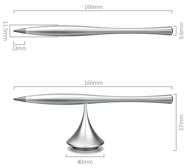 Inkless Eternal Metal Pen with Spinning Base