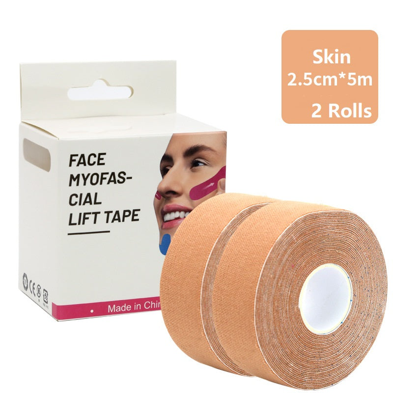 Anti-Wrinkle Tape Facial Myofascial Lift Tape 2.5CM x 5M,2 Rolls