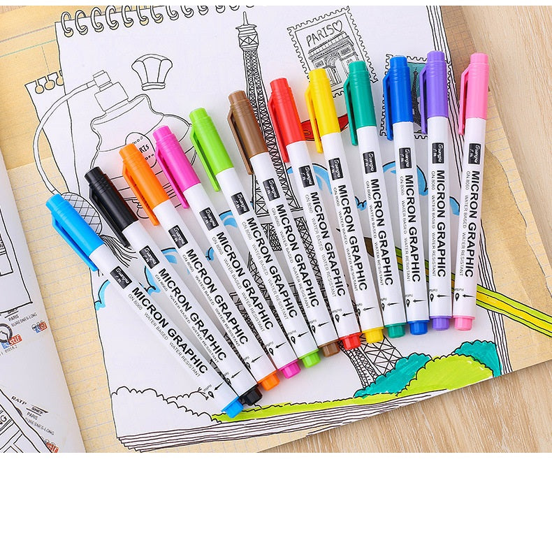 Guangna 12 Colour 0.5 Micron Graphic Needle Pen Set