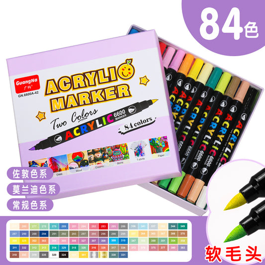 Guangna Acrylic Paint Marker Pens 84 Colors,Dual Brush Tip