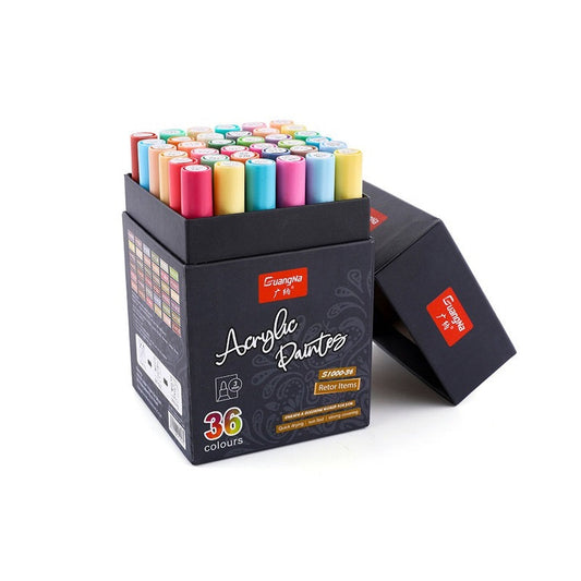 Guangna Pastel Paint Acrylic Marker Pens,3mm Medium Tip,48 Colors