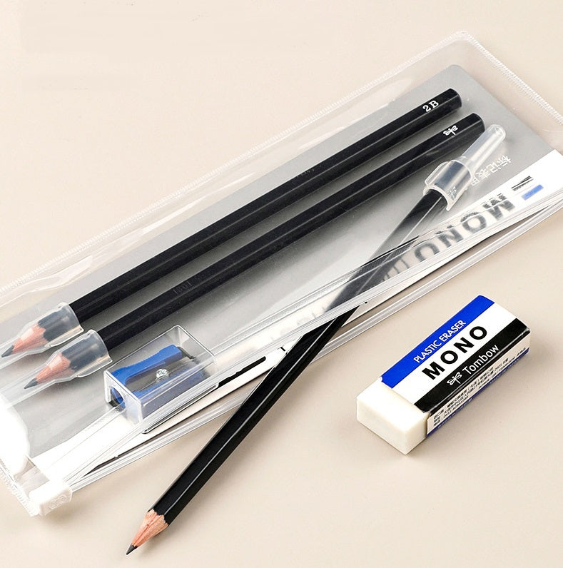 Tombow MONO Mark Sheet 2B Pencils Set with Eraser and Sharpener