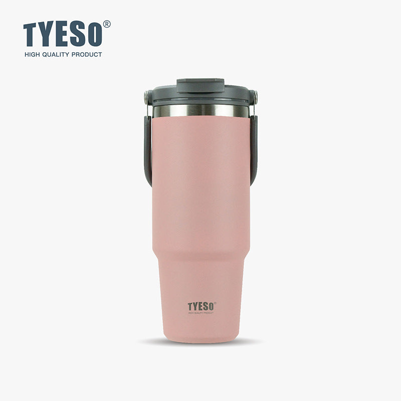 Tyeso 20/25/30 oz Insulated Tumbler with Handle and Straw Lid