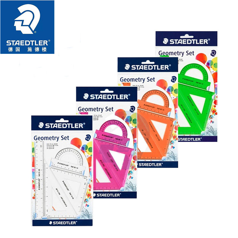 Staedtler 4 Piece Geometry Set Square Ruler and Protractor