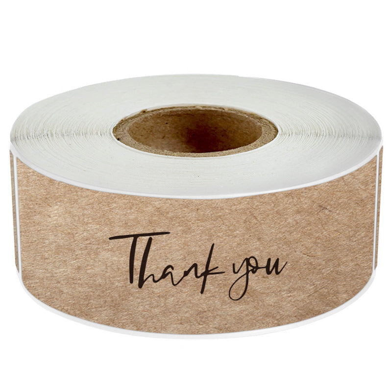 1500pcs (1"x 3") Thank You Stickers Kraftpaper, Rectangular Labels for Small Business