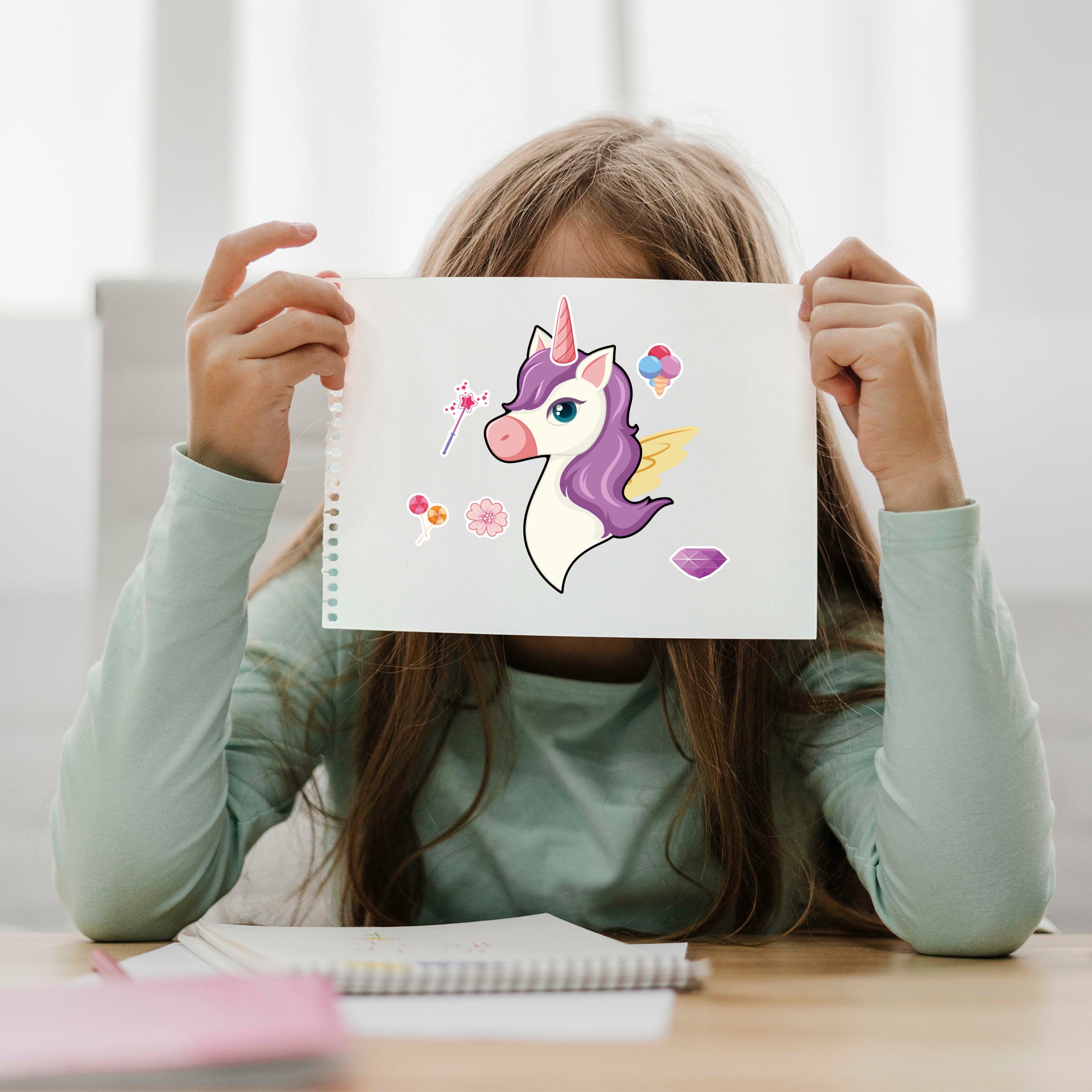 24 Sheets Make Your Own Unicorn Stickers for Girls 21 x 15 cm