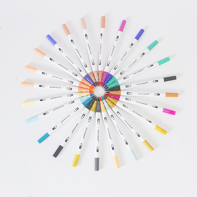 100/120/132 Colors Dual Tip Brush Art Marker Pens