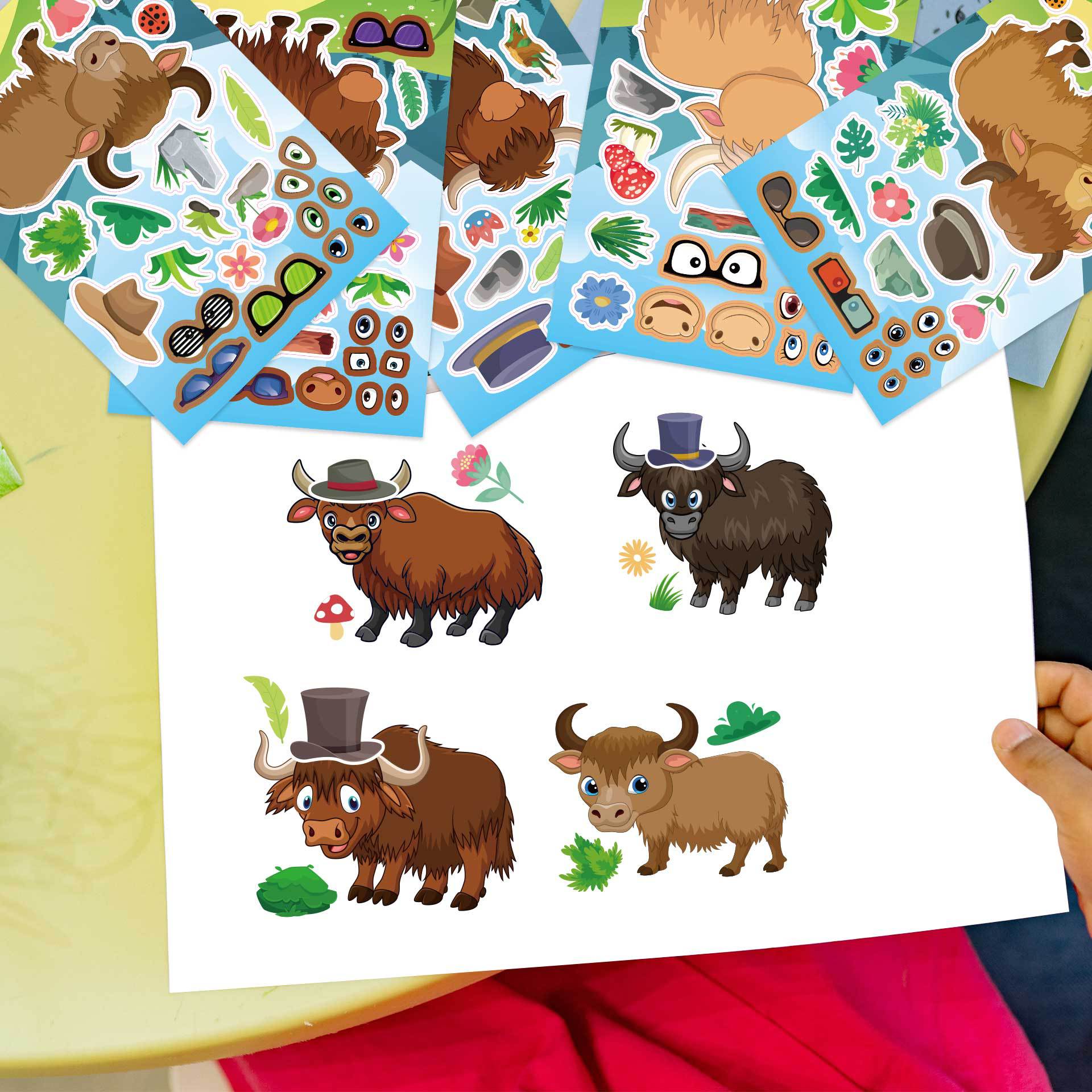 32 Sheets Hightland Cattle Make Your Own Stickers for Kids