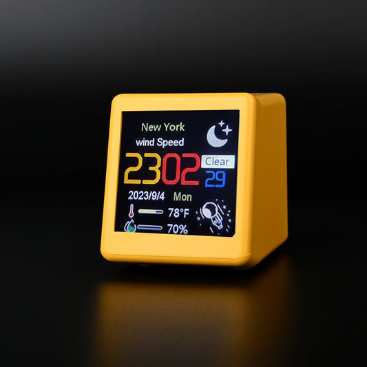 Desktop Mini WiFi Weather Station Clock 1.54 Inch Display