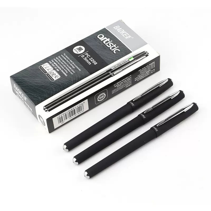 Baoke Artistic Gel Black Ink Pen PC2208 (Pack of 12)