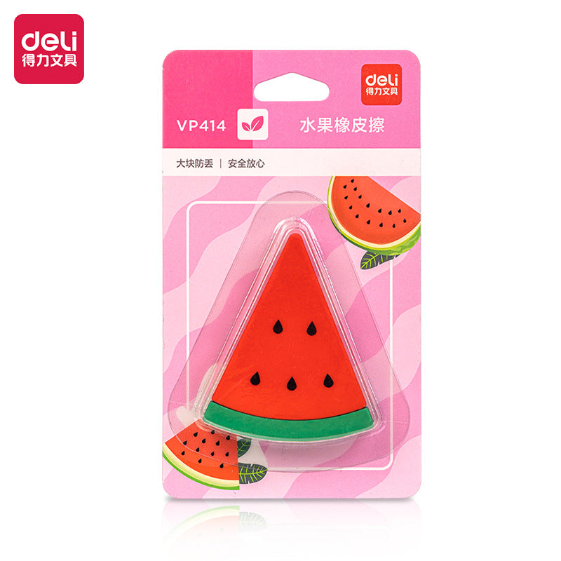 DELI Large Fruit Pencil Eraser Detachable for Kids,3 Color Pack