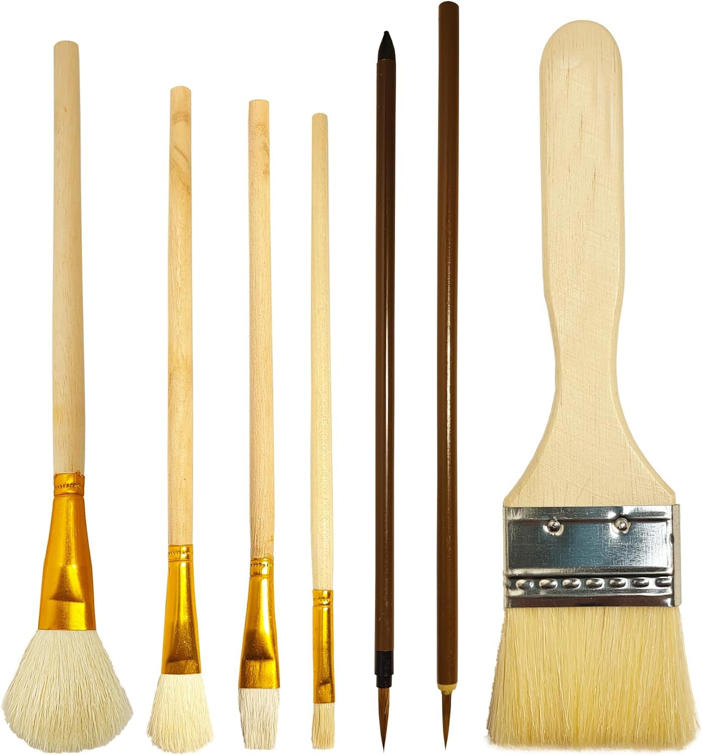 7pcs Pottery Glaze Painting Brushes