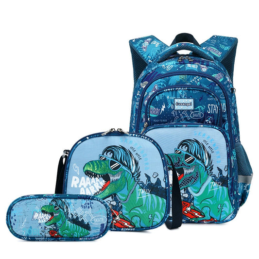 School Backpack Pencil Lunch Bag 3in1 for Boys and Girls Kids