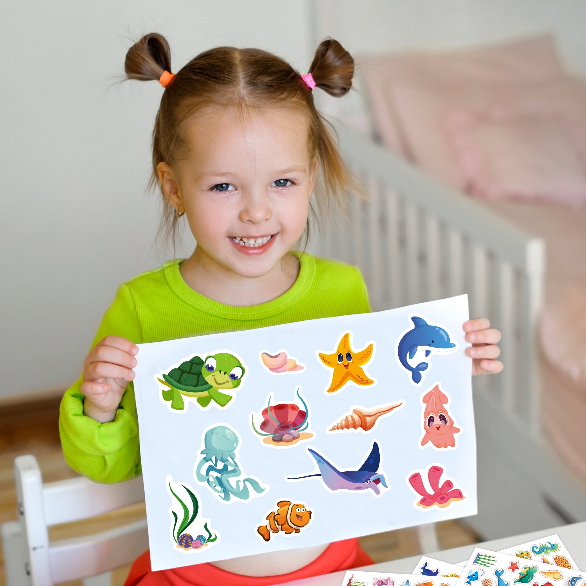 32 Sheets Marine Animals Make Your Own Stickers for Kids