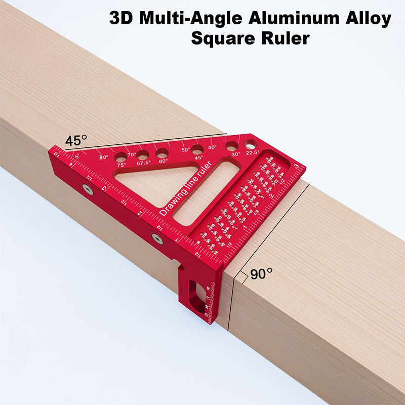 Carpenter Square Hole Scribing Drawing Line Ruler Woodworking Tool