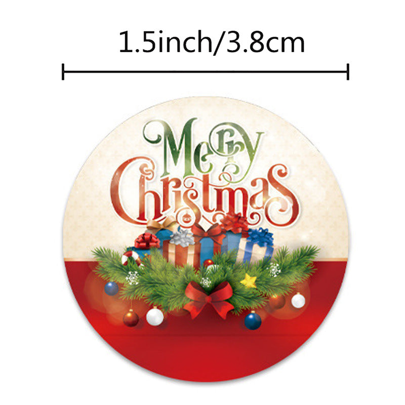 500Pcs 1.5 Inch Merry Christmas Stickers Adhesive Labels