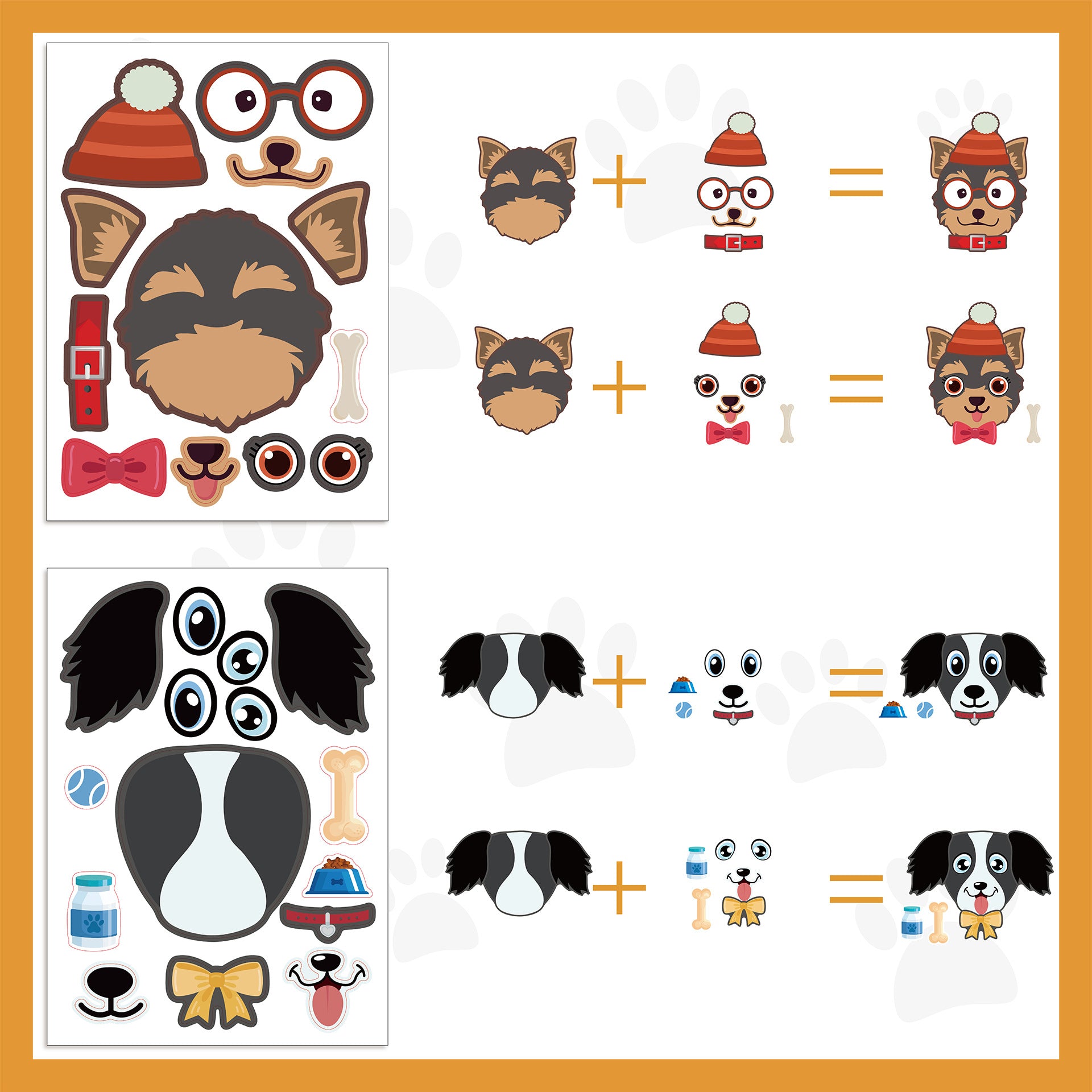 24 Sheets Cartoon Dog Make Your Own Stickers for Kids