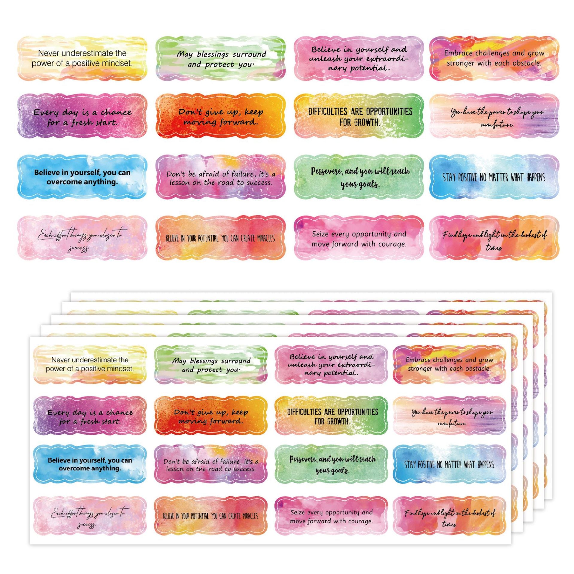 240 Sheets Motivational Inspirational Watercolor Stickers