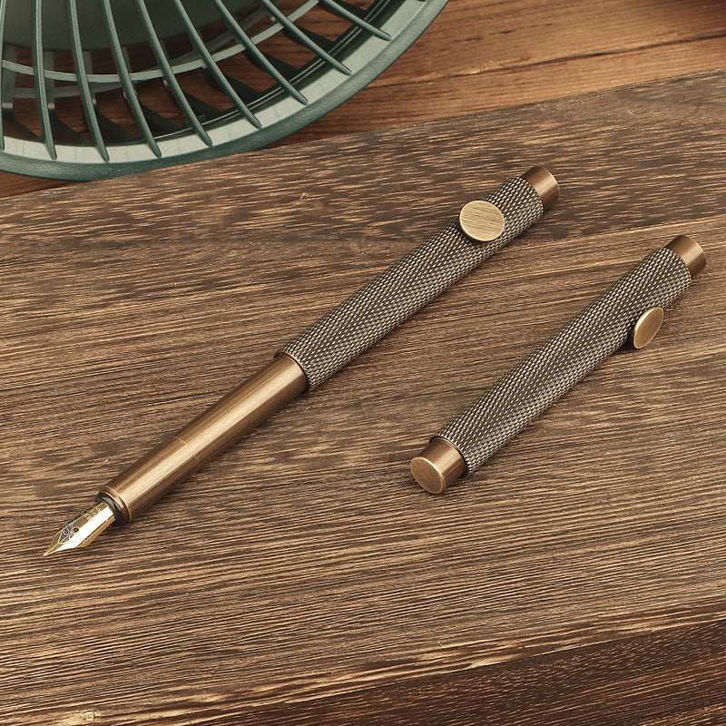 Retro Brass Metal Mini Pocket Short Fountain Pen