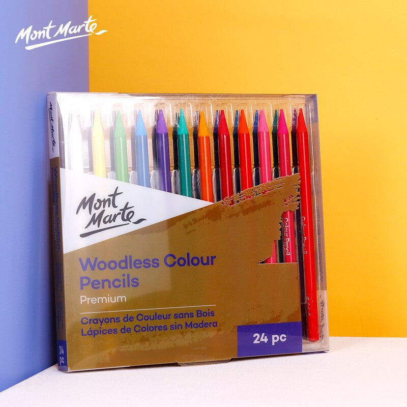 Mont Marte Woodless Colored Pencil Set 24 Color