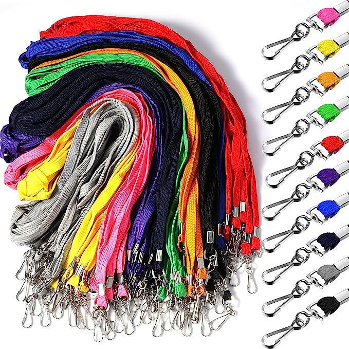 100Pcs Nylon Bulk Lanyard for Id Badges