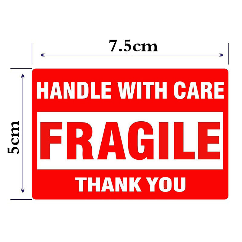 500 Warning Fragile Labels,3" X 2" Fragile Handle with Care Stickers