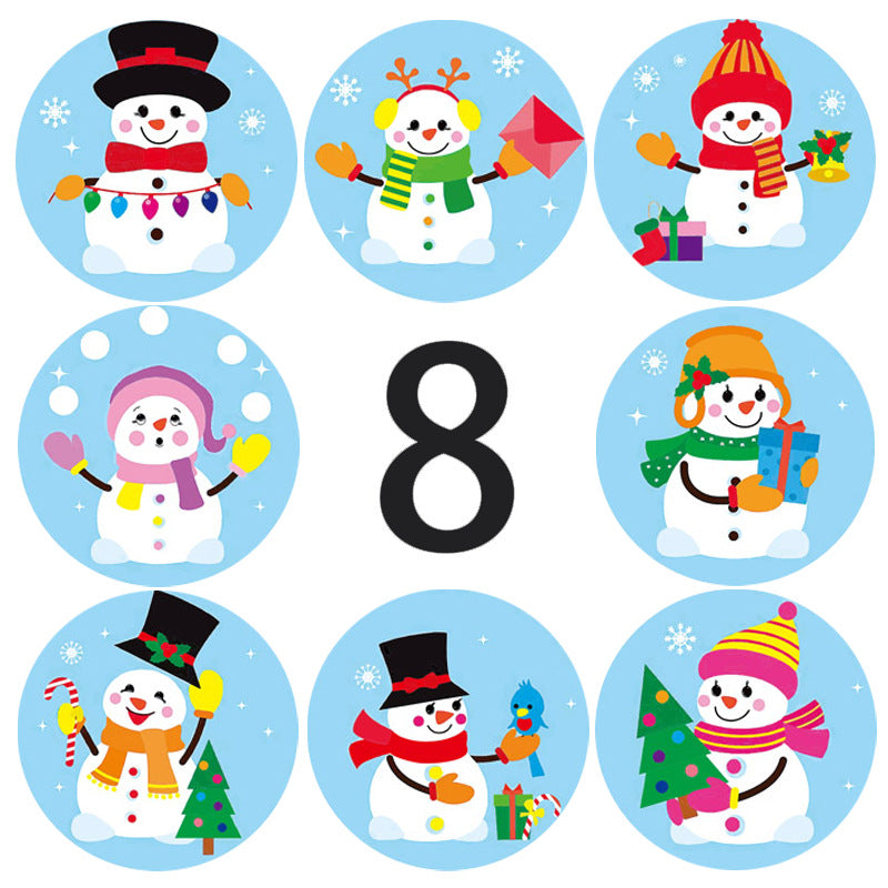 500 Pieces Cute Snowman Winter Stickers,1.5 inch