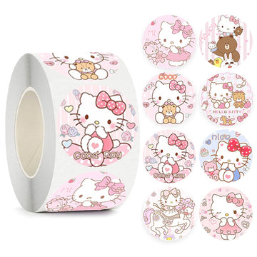 1000pcs Cute Hello Kitty Stickers,1 Inch Pink