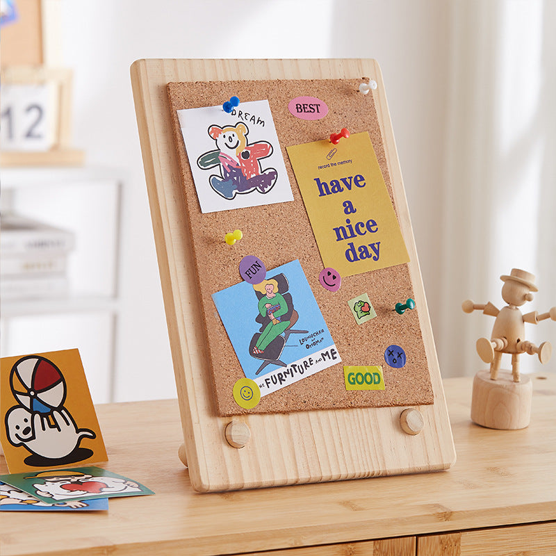 Desktop Mini Wood Bulletin Cork Board