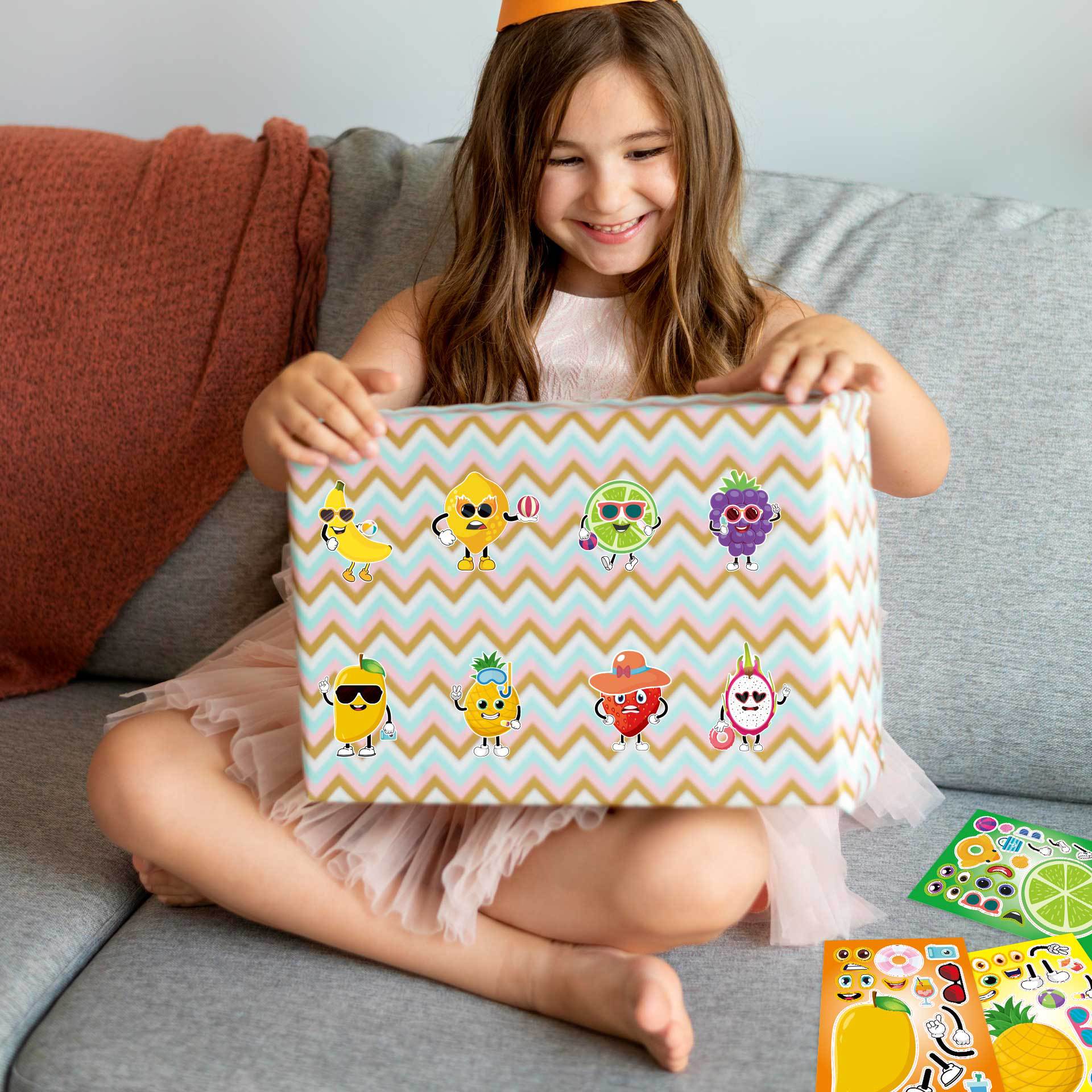 32 Sheets Fruit Theme Make Your Own Stickers for Kids