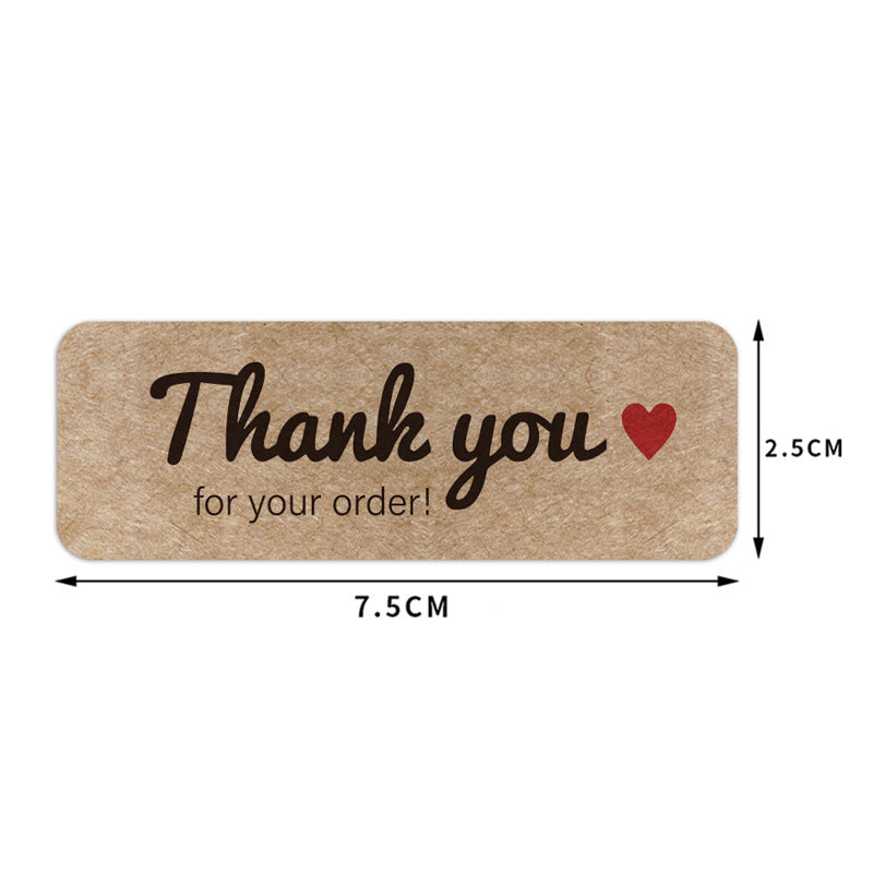 1500pcs (1"x 3") Thank You Stickers Kraftpaper, Rectangular Labels for Small Business