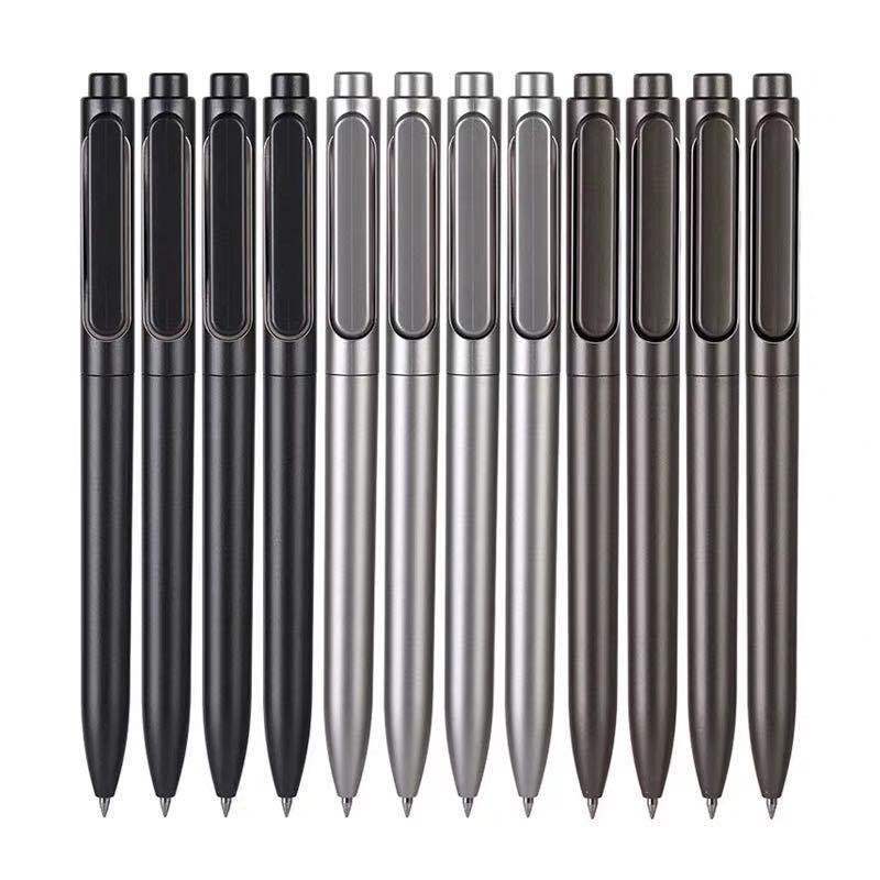 DELI A12 Retractable Gel Pen Quick Dry Black Ink 12 Pack