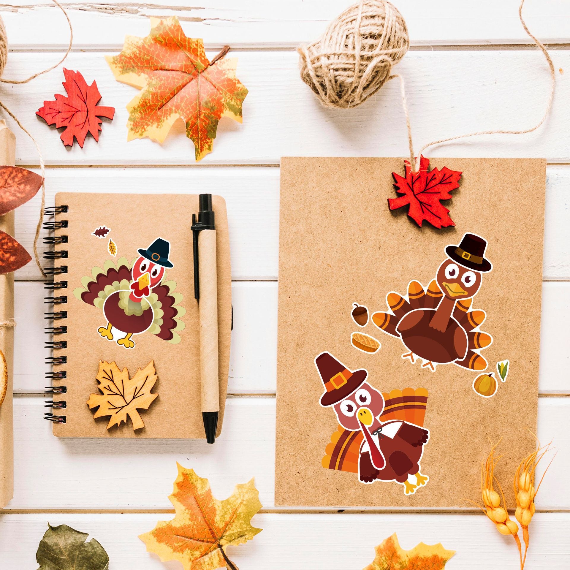 36 Sheets Thanksgiving Make A Turkey Stickers for Kids