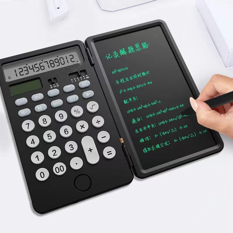 Calculator with LCD Writing Tablet Rechargeable and Solar Power