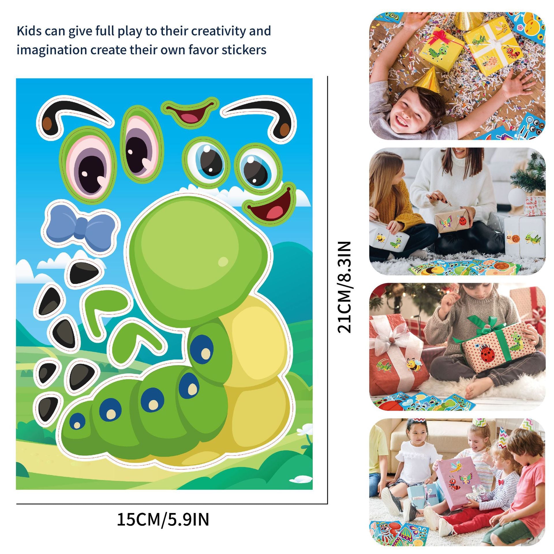 32 Sheets Insect Theme Make Your Own Stickers for Kids