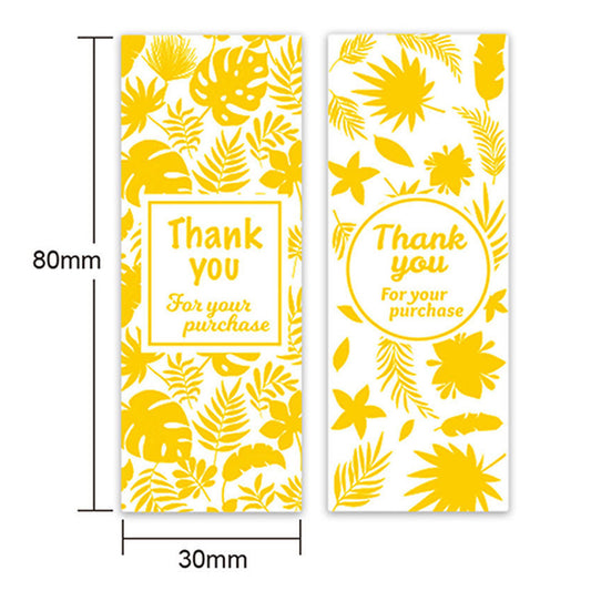 200pcs Thank You for Your Purchase Stickers Gold 80 x 30 mm