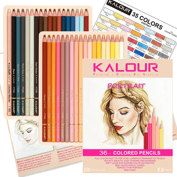 Kalour 35 Color Skin Tone Portrait Drawing Pencil Set