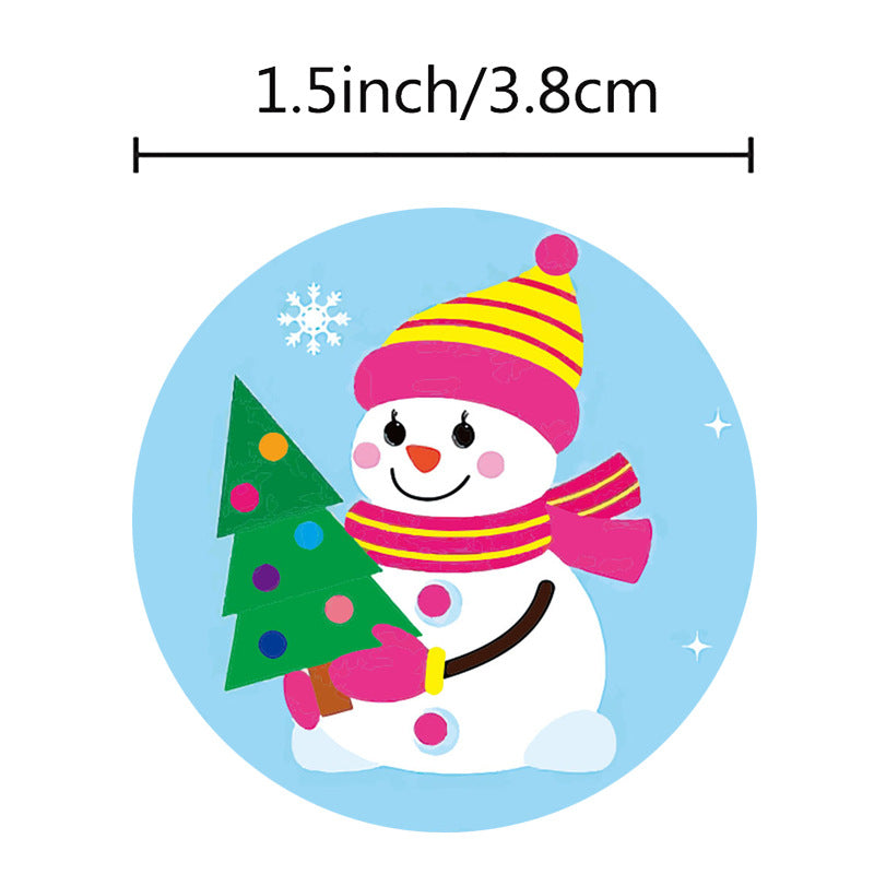 500 Pieces Cute Snowman Winter Stickers,1.5 inch